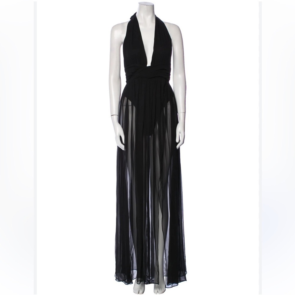 NEW ROXX Black Halter Maxi Dress / Pool wear